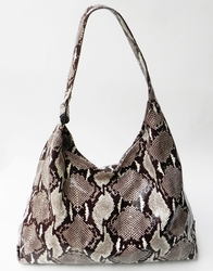 J. Lang Andrea Hobo Brown &White Python Leather