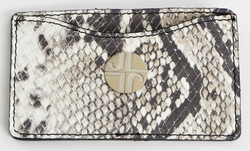 J. Lang Card Holder Black & White Python Leather