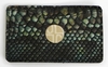 J. Lang Card Holder Green Snake Leather
