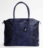 J. Lang Coco Tote Blue Crocodile Leather