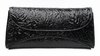 J. Lang Curve Clutch Black Leather