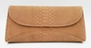 J. Lang Curve Clutch Taupe Snake Leather
