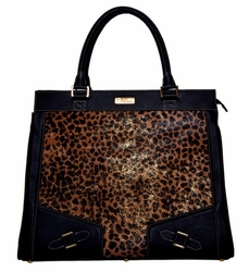 J. Lang Dynamite Tote Jaguar Hair & Brown Leather