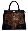 J. Lang Dynamite Tote Jaguar Hair & Brown Leather
