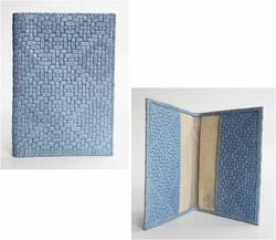 J. Lang Passport Holder Light Blue Leather