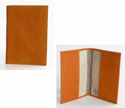 J. Lang Passport Holder Orange Snake Leather