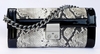 J. Lang Secret Code Clutch Black & White Python Leather