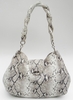J. Lang Twister Hobo White & Black Python Leather