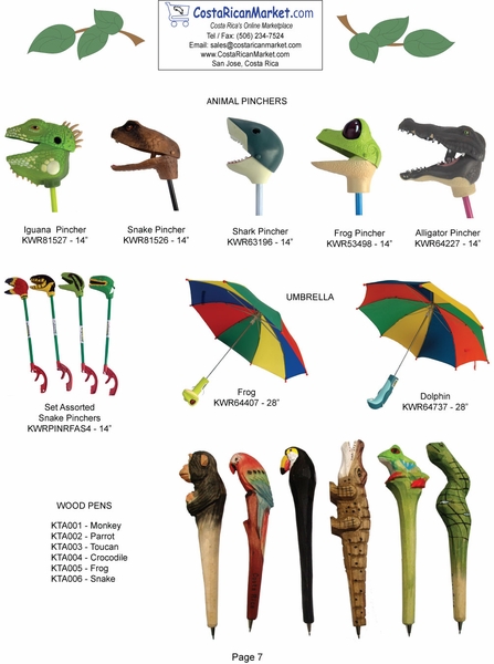 Pinchers, Umbrellas & Wood Pens