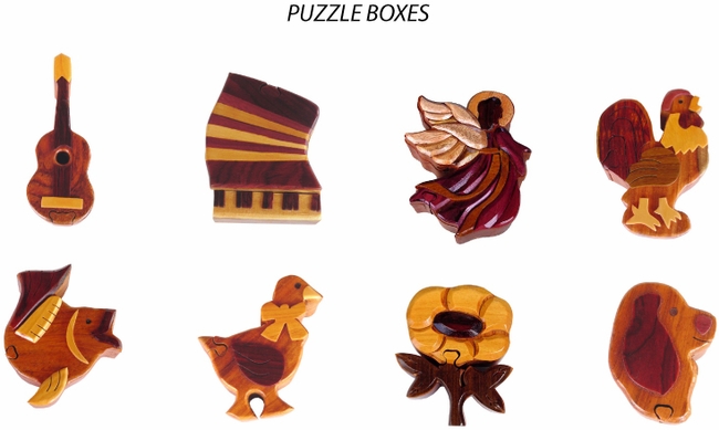 Puzzle Boxes in Exotic Woods