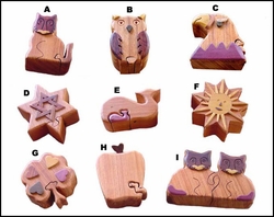 Puzzle Wood Box - Assorted Items