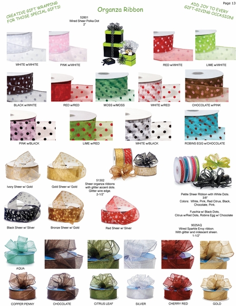 Sheer Organza Wired Ribbon