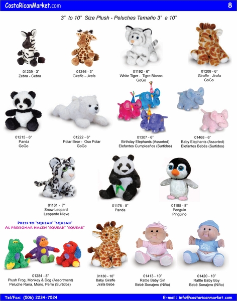 Toda Ocasi�n - Peluches de 3" a 10"