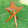 Costa Rica Leather Tripod Foot Stool