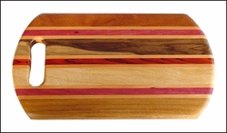 Wood Cutting Board w/Stripes - 14" x 8"