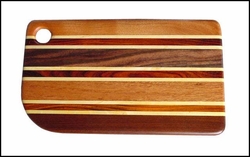 Wood Cutting Board w/Stripes - 14" x 8"