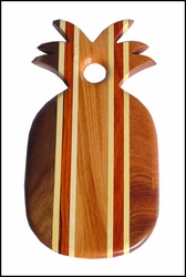 Wood Cutting Board w/Stripes - Pineapple
