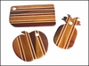 Wood Cutting Board w/Stripes - Set Wood Cutting Board w/Stripes - Set