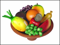 Wood Fruits Centerpiece - SET OF 9