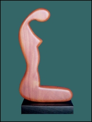 Wood Sculpture "Sad Woman"