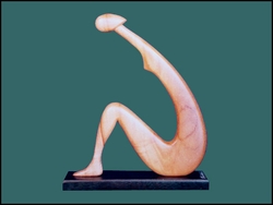 Wood Sculpture "Woman Resting"