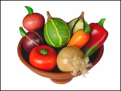 Wood Vegetables Centerpiece - SET OF 9