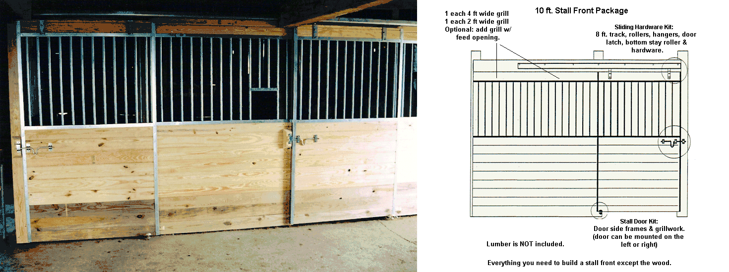 Horse Stall Front Package Galvanized 10ft