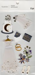 Wedding, 3D scrapbook stickers 4x7" (Recollections)