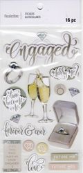 Engaged, 3D scrapbook stickers 4x7" (Recollections)