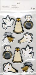 Wedding Icons, 3D scrapbook stickers 4x7" (Recollections)
