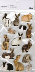 Bunny Rabbits, 3D scrapbook stickers 4x7" (Recollections)