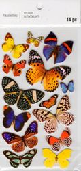Butterflies, 3D scrapbook stickers 4x7" (Recollections)