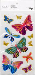 Butterflies, glitter, 3D scrapbook stickers 4x7" (Recollections)