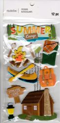 Summer Camp, 3D scrapbook stickers 4x7" (Recollections)