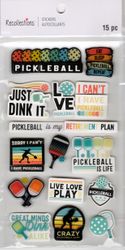 Pickleball, 3D scrapbook stickers 4x7" (Recollections)
