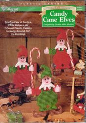 Christmas Trimmings - Candy Cane Elves, plastic canvas kit (The Needlecraft Shop)