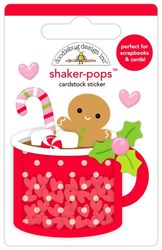 Shaker Pops, Heartwarming, 3D scrapbook sticker w/ shaker pieces inside (Doodlebug Designs)