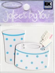 Toothbrushes, Toothbrush Holder & Glass, scrapbook embellishment (Jolee's by You)