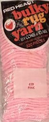 #630 Pink - Bulky Rug Yarn by Red Heart, Latch Hook Yarn, 320 pieces