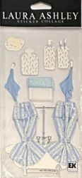 Laura Ashley Collage, Mayhill Bathroom, 3D scrapbook stickers (Jolee's Boutique)