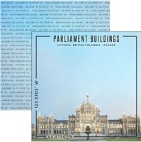 Parliament Buildings, Victoria, British Columbia, Canada, double-sided Coordinates scrapbook paper (Scrapbook Customs) 