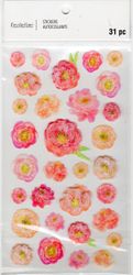 Flowers, Pink, 3D scrapbook stickers 4x7" (Recollections)