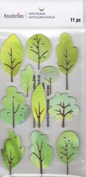 Trees, Modern, 3D scrapbook stickers 4x7" (Recollections)