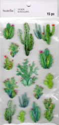 Cacti, 3D scrapbook stickers 4x7" (Recollections)