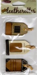 Luggage Tags, Leatherettes 3D scrapbook stickers (Jolee's Boutique) 