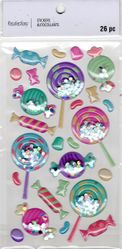 Candy & Lollipops, 3D scrapbook stickers 4x7" (Recollections)