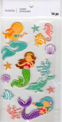 Mermaids, 3D scrapbook stickers 4x7" (Recollections) 