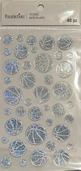 Volleyballs, silver sparkly, 3D scrapbook stickers 4x7" (Recollections) 