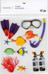 Scuba, 3D scrapbook stickers 4x7" (Recollections) 