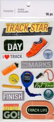 Track Star, sports, 3D scrapbook stickers 4x7" (Recollections) 